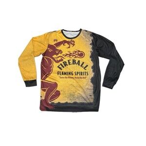 FIREBALL Flaming Spirits 2021 Baseball & Skull Theme On‎ Back Men’s L Berseak*